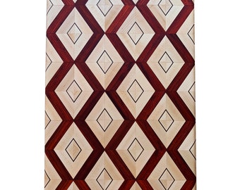 Exotic Hardwood Diamond Pattern Cutting Board