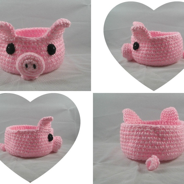 Crochet Pig Bowl / Container Pattern  This is a PDF pattern only-instant download