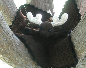 Moose Lovey-Security Blanket Crochet Pattern - Instant download- Pattern only - PDF