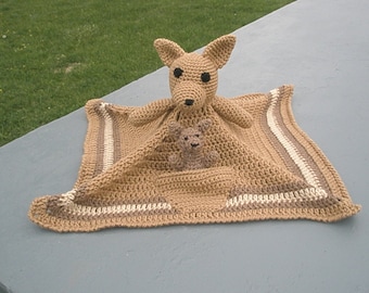 Kangaroo Lovey-Security Blanket with a bonus Baby Joey Pattern - Instant download- Pattern only - PDF
