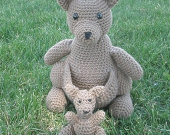 Mommy Kangaroo with a Baby Joey - Instant download- Pattern only - PDF