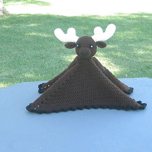 Moose Lovey-Security Blanket Crochet Pattern - Instant download- Pattern only - PDF