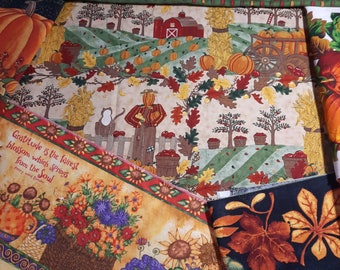 3.5 yds Fall Harvest Fabric Quilting Fabric Boarders Panels Yardage Vintage To Now Cranston Moda