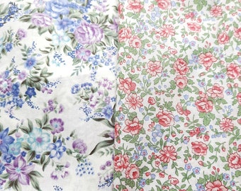 2 Cotton Fabric London Collection Rose & Hubble Floral Soft 1yd x 44" each