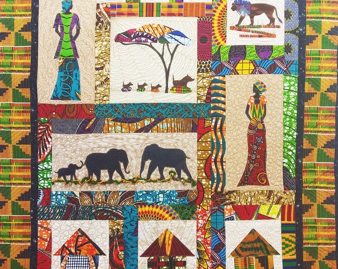 African Quilt Pattern for African Windows 37 by 44 Etsy