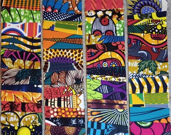 Africa fabric Crumb Scrappy Strips 3.5" x 12.5" pieced strip quilting Patchwork Cotton fabric boarders sashing