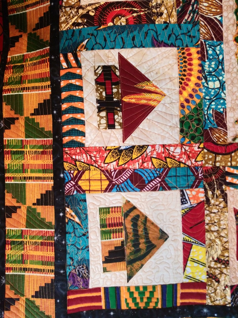 African Quilt Pattern for African Windows 37 by 44 Etsy