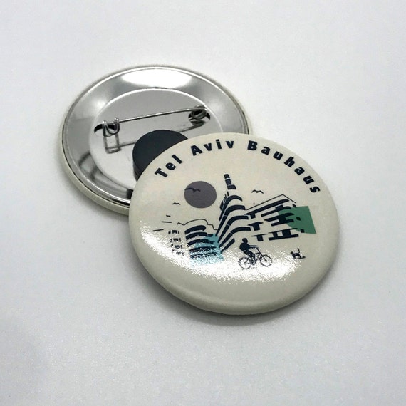 Modish Harden Indbildsk Badge and Magnet Tel Aviv Bauhaus White - Etsy