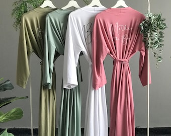 Really long ankle and calf length robes for bridesmaids and mother of the groom Super soft and stretchy Personalized wedding party robes