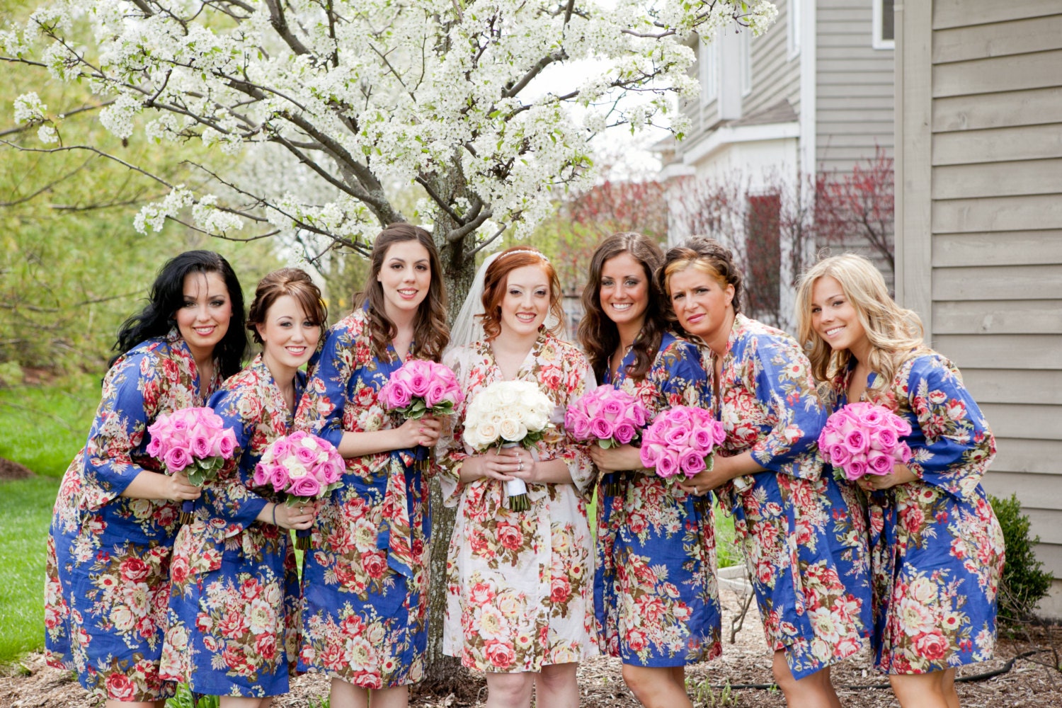 Set of Bridesmaid robes kimono crossover bridesmaids gift Etsy