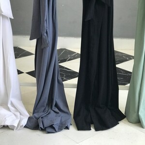 Butter soft stretchy very long Bridesmaid robes for Bridal party getting ready and lounging in Sage Dusty Blue Black White. image 8