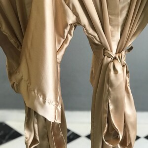 Champagne Bridesmaid robes personalized for the Bridal party with custom text in luxurious silky satin Bride and Bridal robe Gift for her. image 3