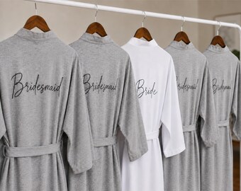 Cotton Bridesmaid robes, set of 5, 4, 3, 2, 6, 7, 8, 9, 10 Embroidered monogrammed.