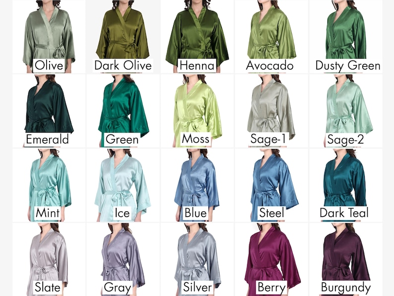 Personalized Bridal Robes, Bridesmaid Robes, Kimono Robes for Women in ...