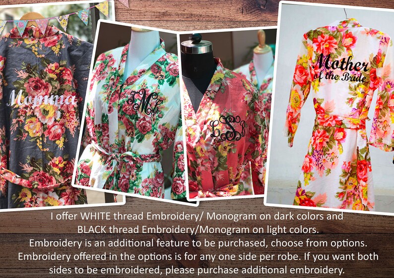 Resort Wear Kimono Crossover Flower Dress Monogram Robes Bridesmaid Dress Bohemian Clothing Labor And Delivery Robe Hospital Gown