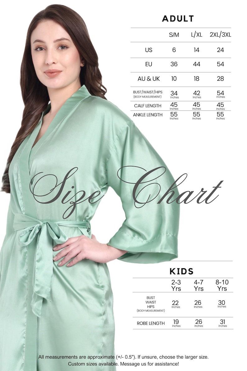a woman in a green robe is standing in front of a white background