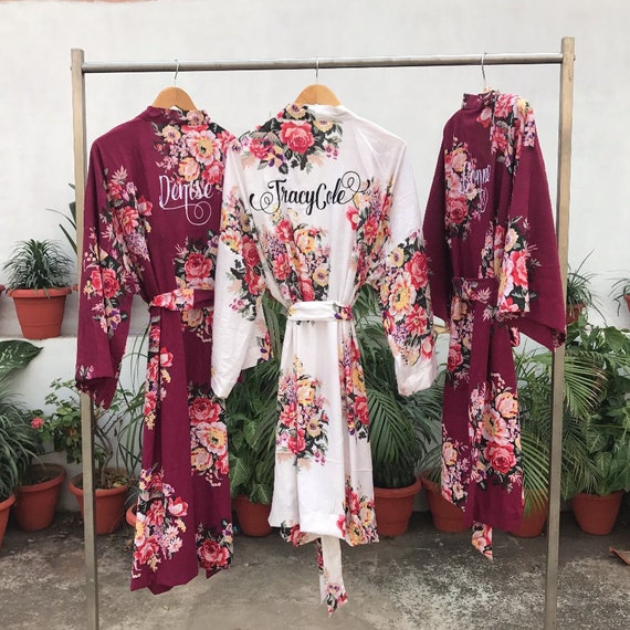 Floral robe custom Bridesmaids maid of honor spa robe Etsy