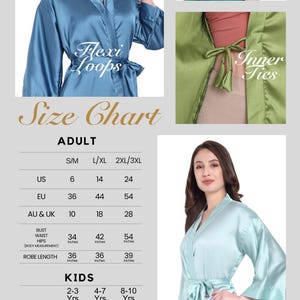 Butter soft bridal robes, bridesmaid robes, kimono robe personalized for the wedding party, Silk robes for women in assorted colors. image 9