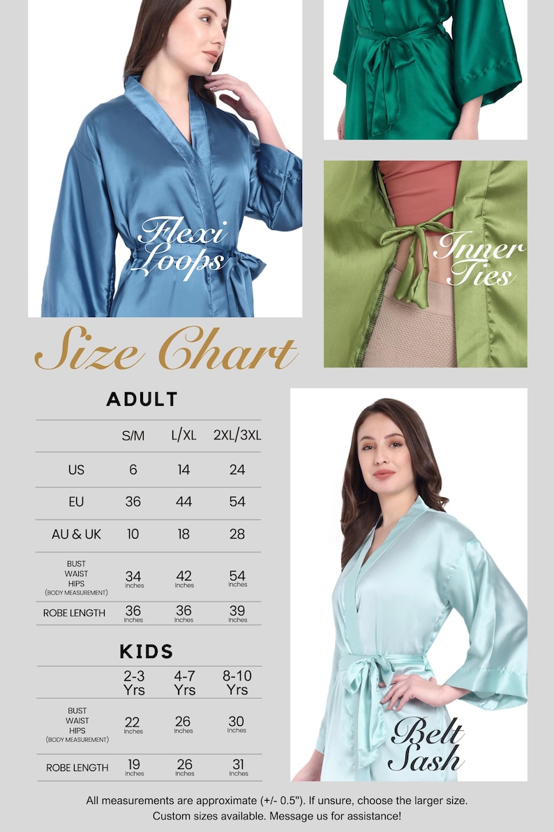Butter soft bridal robes, bridesmaid robes, kimono robe personalized for the wedding party, Silk robes for women in assorted colors. image 9