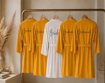 Cotton Bridesmaid robes, set of 5, 4, 3, 2, 6, 7, 8, 9, 10 Embroidered monogrammed.