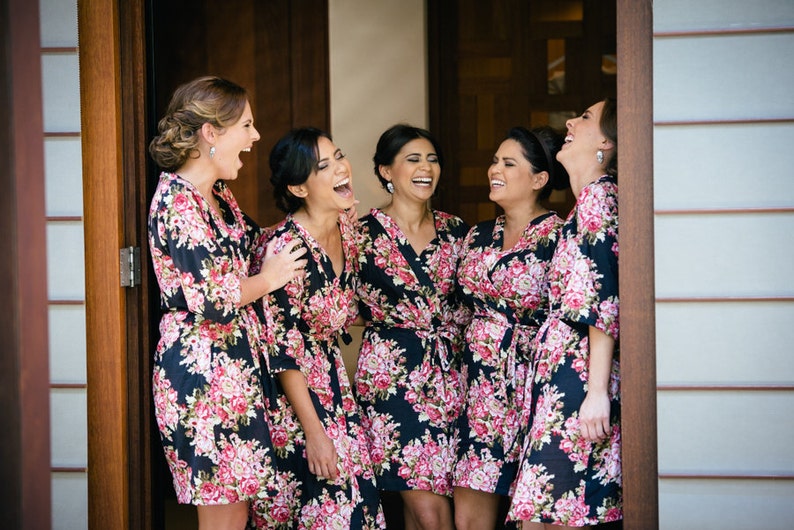 Bridesmaids Robes Kimono Crossover Robe Spa Wrap Perfect bridesmaids gift getting ready robes destination Wedding shower