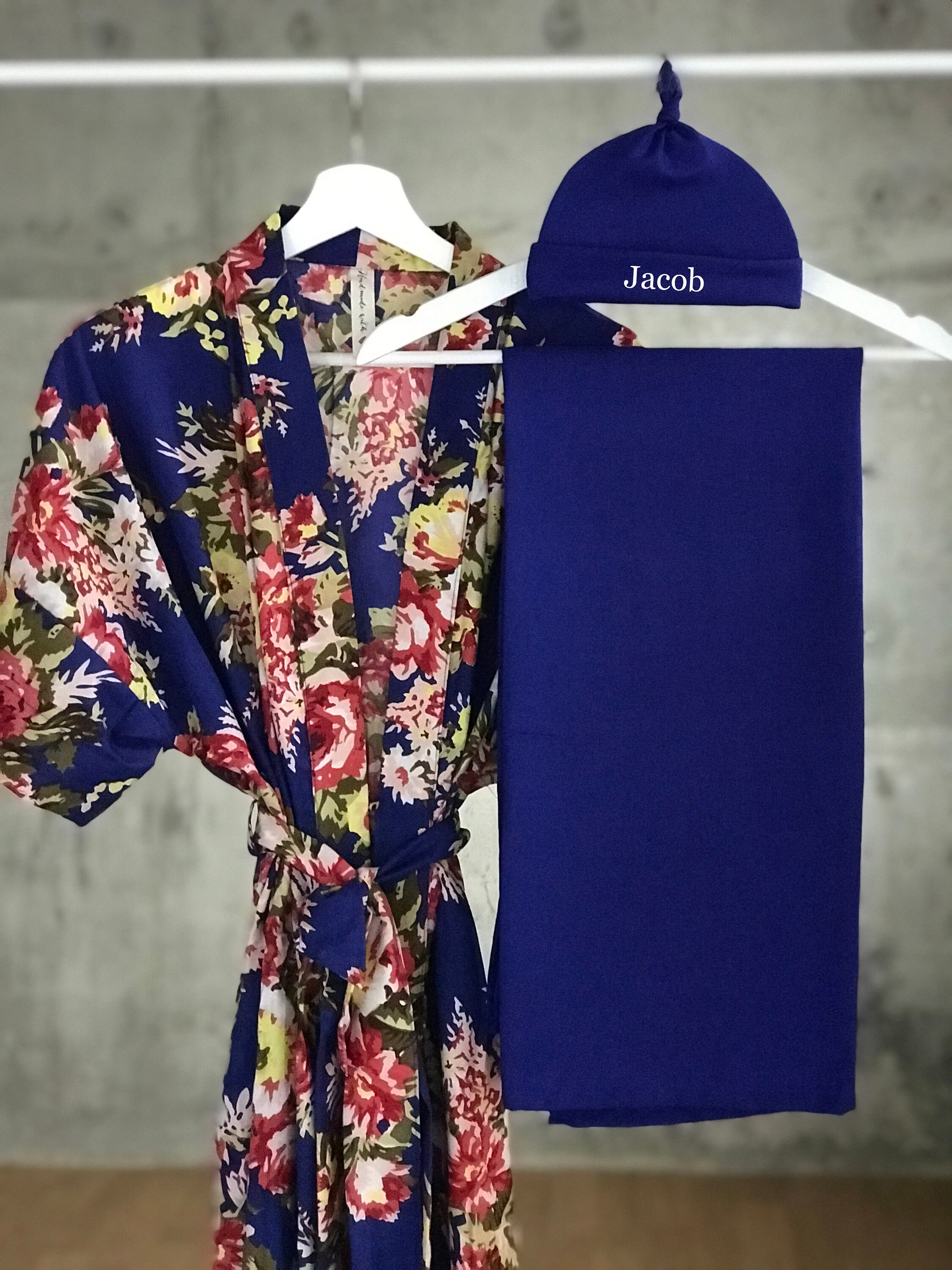 Mommy and me robe and swaddle set. Maternity robe and swaddle Etsy