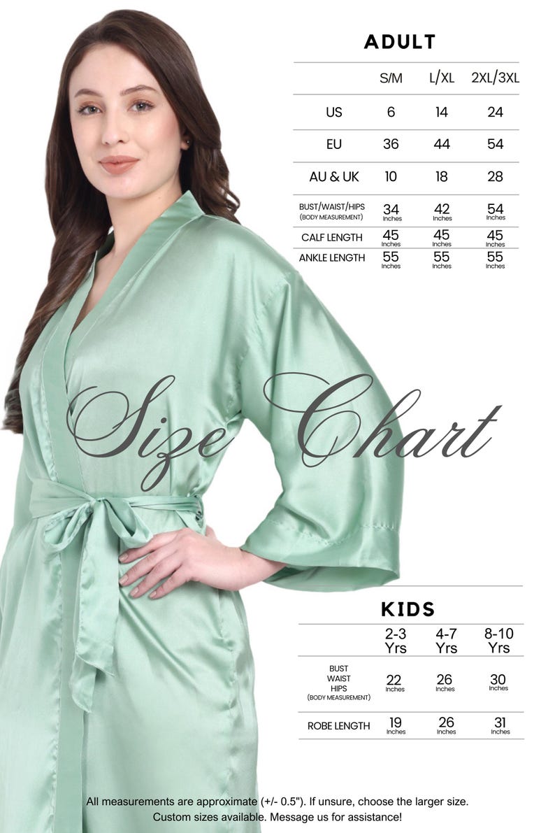 a woman in a green robe is standing in front of a white background