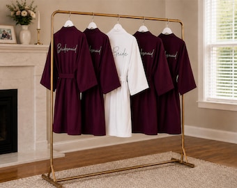 Cotton Bridesmaid robes, set of 5, 4, 3, 2, 6, 7, 8, 9, 10 Embroidered monogrammed.