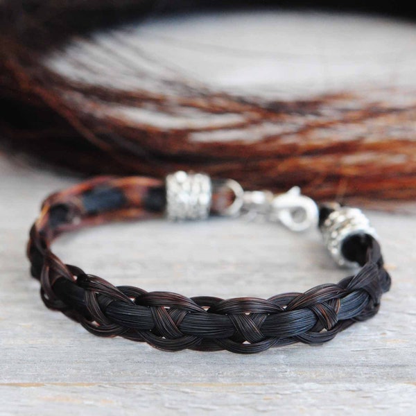 Horsehair Bracelet| Braided Horse Hair Jewelry| Horse Lover Gifts| Equestrian Bracelet| Equestrian Jewelry| Shadow Woven Bracelet