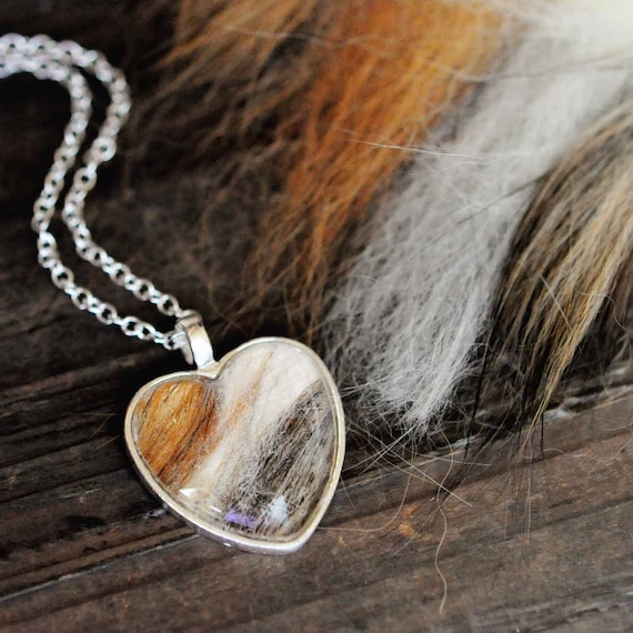 Pet Memorial Necklace Dog Hair Jewelry Pet Lover Gifts Etsy