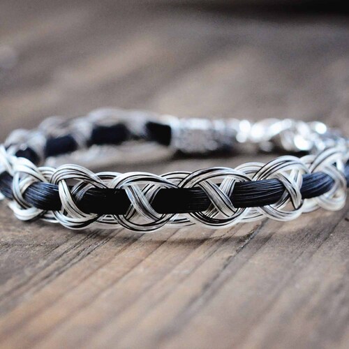 Sterling Silver Horse Hair Bracelet Custom Horse Hair Etsy Sweden