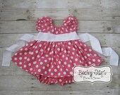 Miss Mouse Inspired Dress - Pink & White Polka Dot Dress and Bloomers - Dress Up Costume - Theme Birthday Party - Baby Dress, Toddler Dress