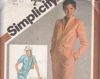 Vintage 80's Misses Jumpsuit Simplicity 9861 Sewing Pattern Size 6 8 Uncut