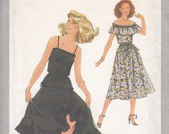 Vintage 70er Sommerkleid Simplicity 8688 Schnittmuster Größe 10 Uncut