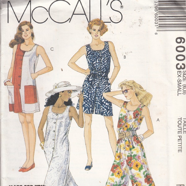 Misses Rompers Jumpsuits in Two Lengths Vintage McCall's 6003 Sewing Pattern Size Ex Small 6 8 Uncut