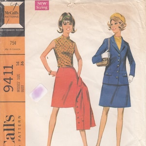 Ladies Three Piece Suit Vintage McCall's 9411 Sewing Pattern Size 14 Bust 36 Complete image 1