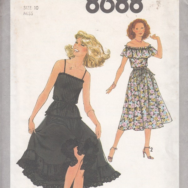 Vintage 70's Sundress Simplicity 8688 Sewing Pattern Size 10 Uncut