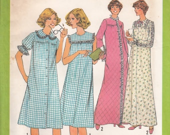 Vintage Nightgown Robes 70's Simplicity 8198 Sewing Pattern Size 12 Uncut