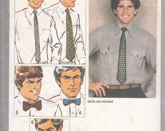 Vintage Men's Ties Bowties and Ascot Simplicity 9253 Sewing Pattern One Size Uncut