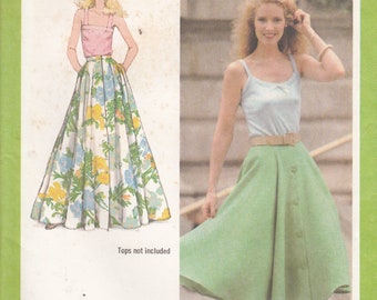 Vintage 70's Skirts in two lengths Simplicity 9355 Sewing Pattern Size 12 Uncut