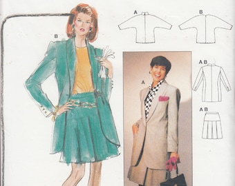 Vintage Burda 4638 Couture Sewing Pattern Top Skirt and Jacket Size 8 - 18 Uncut