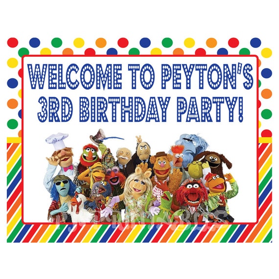 The Muppets Primary Birthday Sign- Customized Digital File Il_570xn