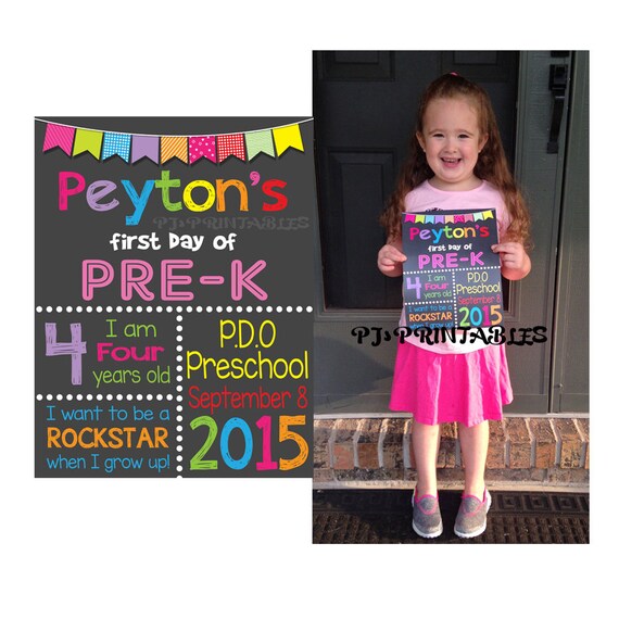 First or Last Day of School sign- Customized Digital File Il_570xn