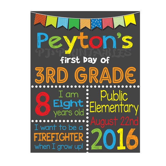 First or Last Day of School sign- Customized Digital File Il_570xn