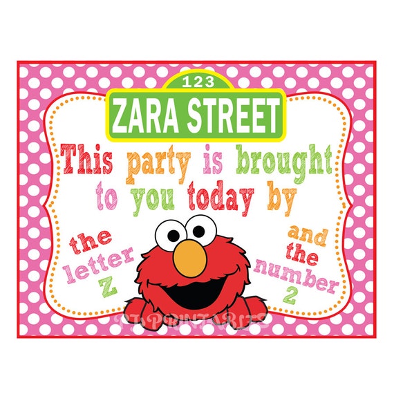 This Party Is Brought To You by...Elmo Sesame Street sign- Customized Digital File Il_570xn
