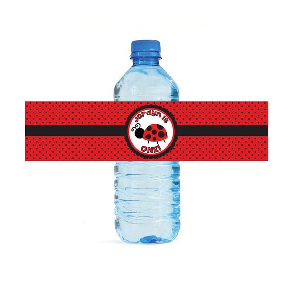 Ladybug Water Bottle Labels - Customized Digital File Il_570xn