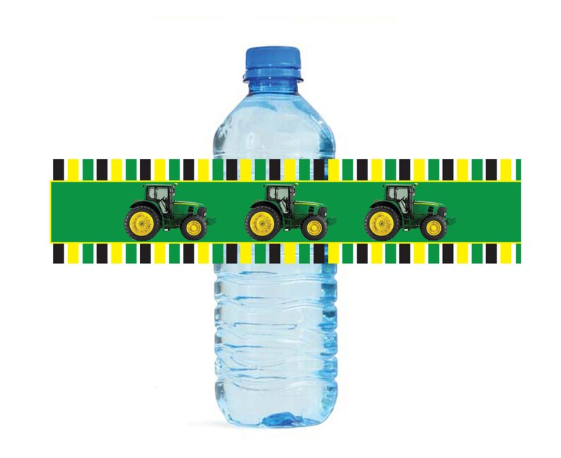John Deere inspired Water Bottle Labels Customized Digital Etsy