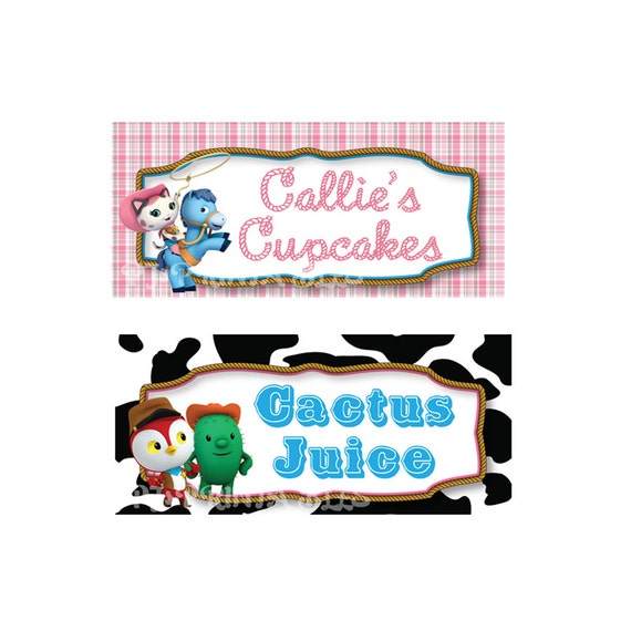 Sheriff Callie themed Food signs- Customized Digital File Il_570xn