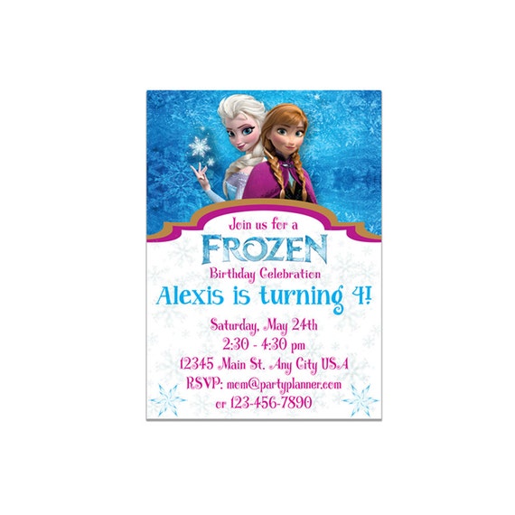 Frozen themed Birthday Invitation- Custom Digital File Il_570xn