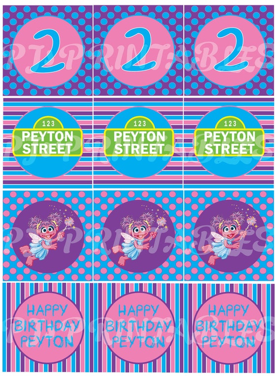 Abby Street inspired Cupcake Toppers- Customized Digital File Il_570xn